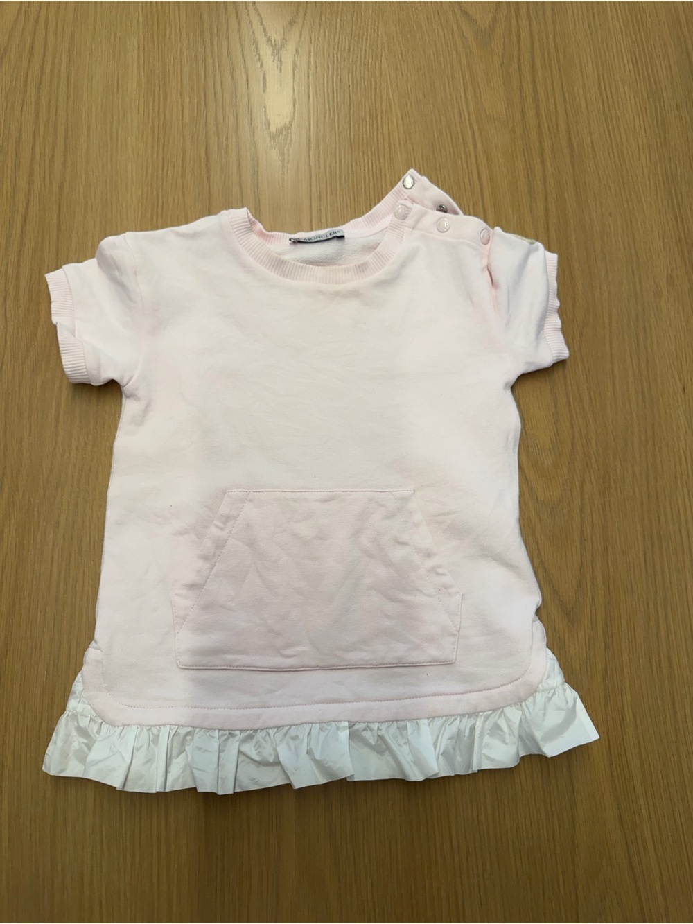 Moncler Baby Pink Ruffle-Hem Kids Top